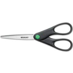 Westcott KleenEarth Scissors, Pointed Tip, 7" Long, 2.75" Cut Length, Black Straight Handle (44218)