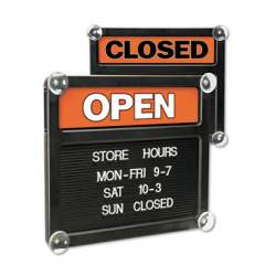 Headline Sign Double-Sided Open/Closed Sign w/Plastic Push Characters, 14 3/8 x 12 3/8 (3727)