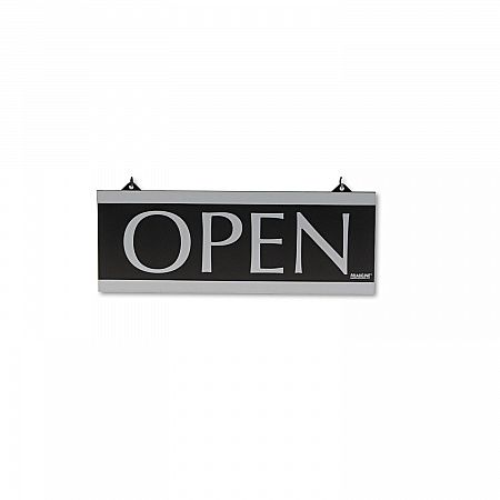 Century Series Reversible Open/Closed Sign, w/Suction Mount, 13 x 5, Black (4246)