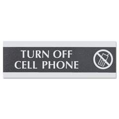 Headline Sign Century Series Office Sign,TURN OFF CELL PHONE, 9 x 3 (4759)
