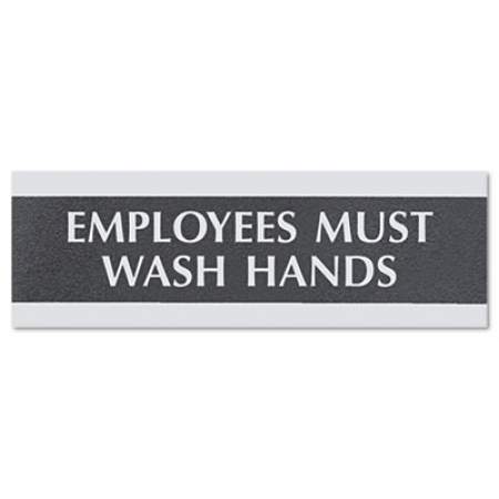 Headline Sign Century Series Office Sign, Employees Must Wash Hands, 9 x 3 (4782)